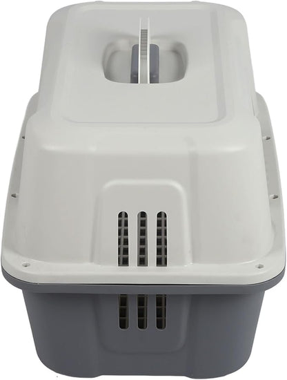 FILFEEL Lockable Hard Plastic Dog Carrier with Ventilated Design, Spacious Travel Pet Carrier for Small Dogs and Cats - Foldable Handle for Easy Carrying