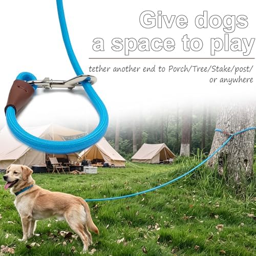 20FT Dog Tie Out Leash Long Tether Rope Lead for Yard Check Cord - Image 2