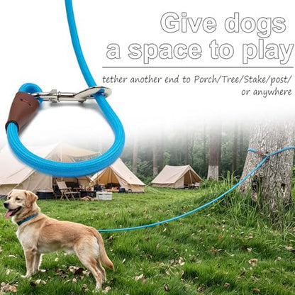 20FT Dog Tie Out Leash Long Tether Rope Lead for Yard Check Cord - Image 2