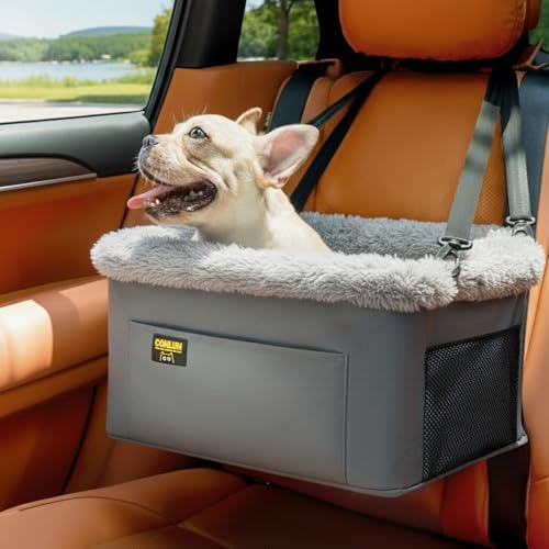 Conlun Dog Car Seat Booster | Steel Frame Anti-Collapse | Small Pet | Grey by Conlun