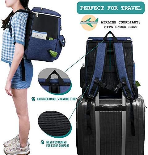 PetAmi Dog Travel Backpack 27L Airline Approved Pet Supplies Bag, Navy Blue - Image 5