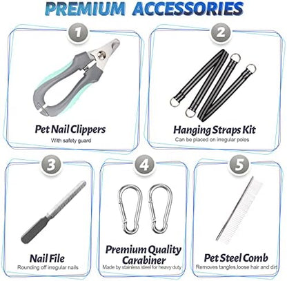 ATESON Pet Dog Grooming Hammock Harness for Nail Trimming (S 30lb), Dog Sling for Cutting Nail, Dog Hanging Holder Hanger for Clipping Nail with Nail Clippers, Nail File, Pet Comb - Image 3