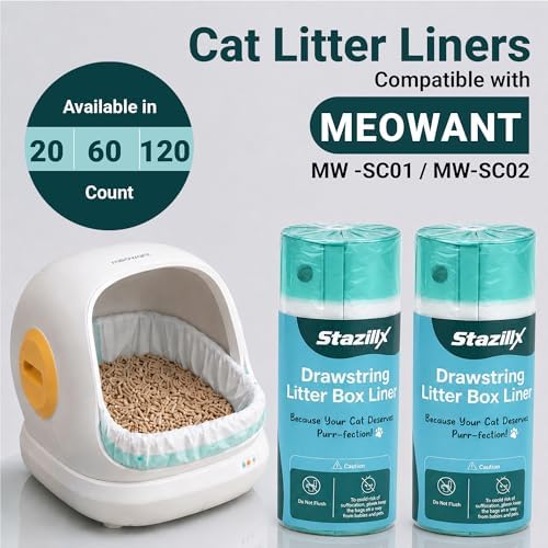 Extra Thick Replacement Litter Box Liners for Meowant MW-SC01/SC02, 60 Bags - Image 2