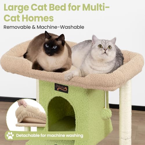 Cat Tree Tower Scratching Post for Indoor Large Adult Cats with Perch Bed - Image 2