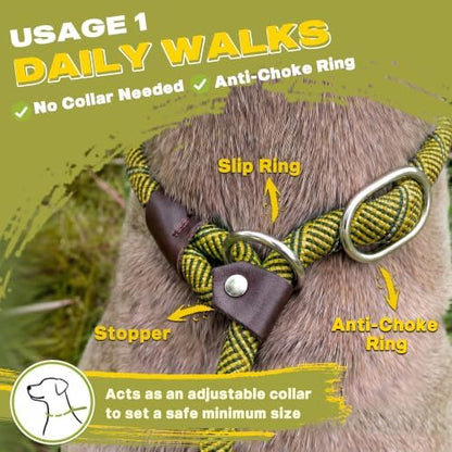 Fida Durable Slip Lead Dog Leash, 6 FT x 1/2" Dog Training Leash, Yellow - Image 4
