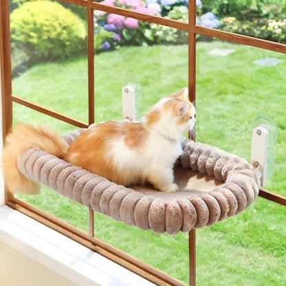 Zakkart SnugCloud Foldable Cat Window Perch (Brown, M) by Zakkart
