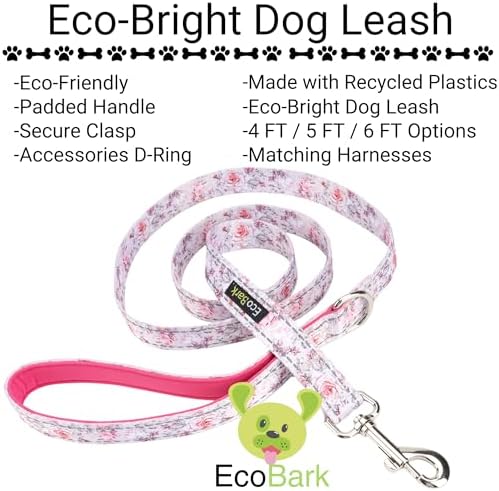 EcoBark Floral Dog Leash, Soft & Reflective Durable Walking Pet Lead - Image 7