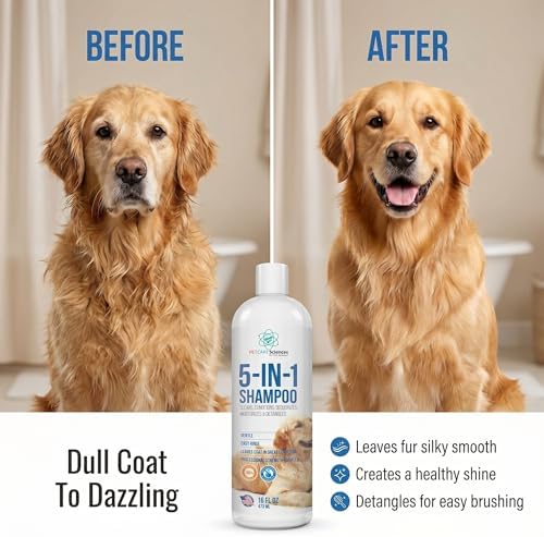 16 floz 5 in 1 Dog Shampoo for Itchy Skin - Sensitive Skin Dog Shampoo for Smelly Dogs - Dog Shampoos & Conditioners - Made in The USA - Image 3