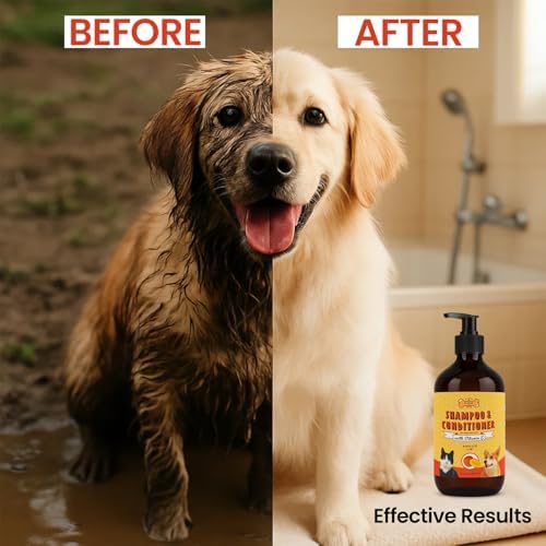 POM Pets 2-in-1 Organic Dog Shampoo & Conditioner – Itchy Skin Relief, Dog Deshedding, Detangles Fur, Cat Shampoo, Paw Cleaner for Dogs, Natural Coat Defense Formula - Image 6