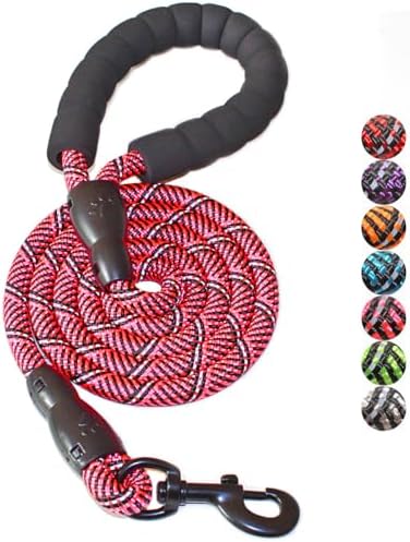 BAAPET 2/4/5/6 FT Dog Leash with Comfortable Padded Handle and Highly Reflective Threads for Small Medium and Large Dogs (5FT-1/2'', Black Pink) by BAAPET