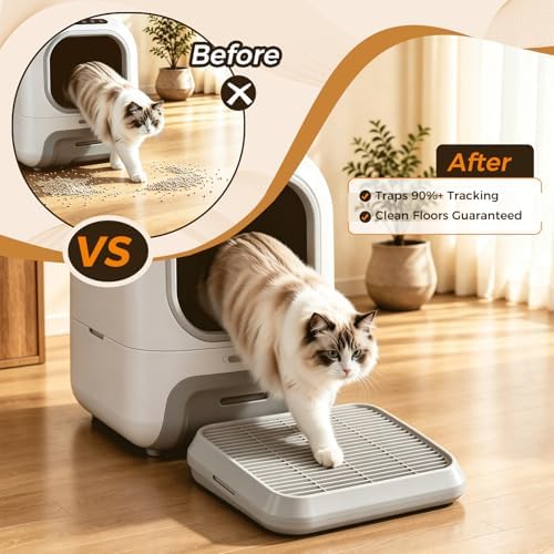Litter Box Step for Cat - Litter Box Ramp with Filter Function for Automatic Litter Box, Washable Easy Cleaning Robot Catcher Ramp Collection Stairs for Older Geriatric Senior Cat or Kitten - Image 6