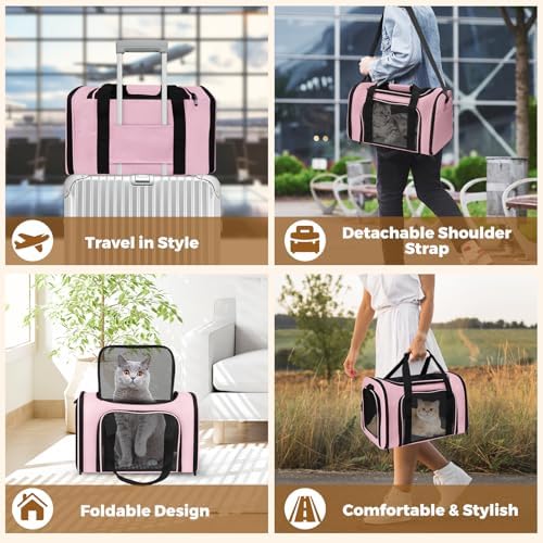 Large Cat Carrier Soft Up to 28 Lbs, Breathable Pet Bag with Steel Frame - Image 5