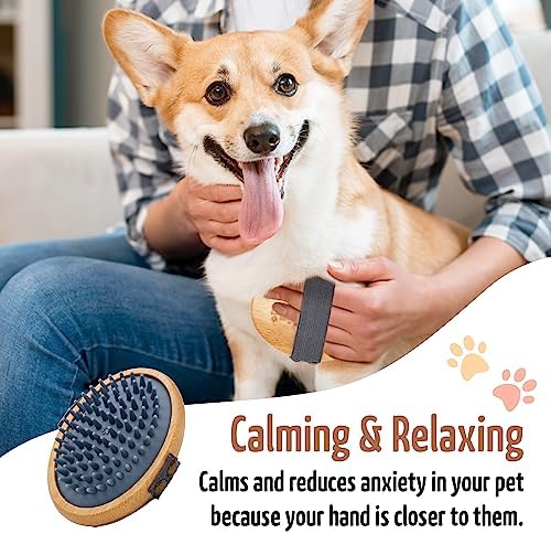 The Buddy System - Pet Close Brush, Oval Palm Brush with Rubber Bristles - Image 5
