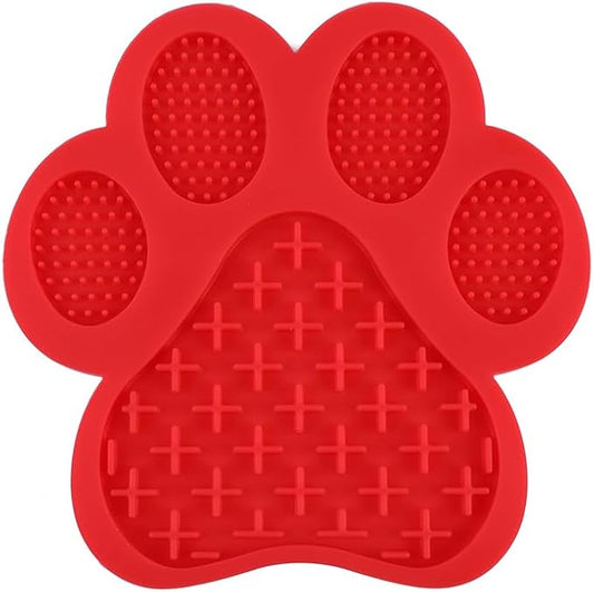 Paws Licking Mats for Feeding Dog Lick Mat Dogs and Cats (Red)