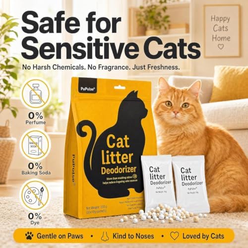 Unscented Cat Litter Deodorizer Powder, 30x10g Pre-Measured Sachets - Image 4