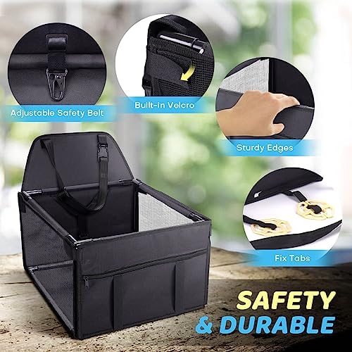 GENORTH Dog Car Seats for Small and Medium Dogs,Portable Puppy/Pet Car Booster Seat with Clip-On Leash and Mesh Window for Pet Up to 20 lbs - Image 4