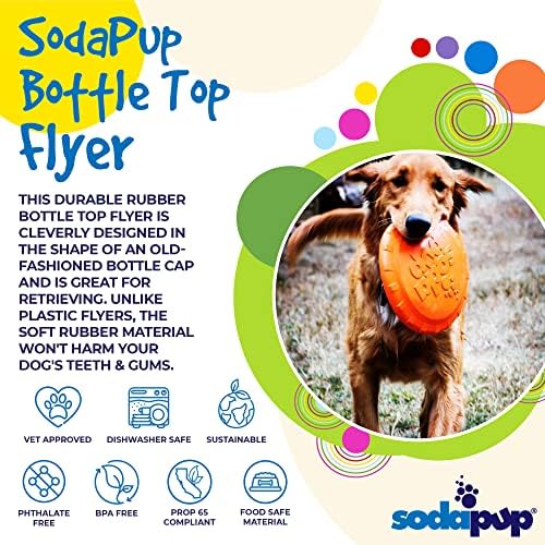 SodaPup Bottle Top – Durable Flyer Retrieving Toy Made in USA from Non-Toxic, Pet-Safe, Food Safe Natural Rubber for Bonding, Physical Exercise, Building Confidence, Teaching Self-Control, & More - Image 3