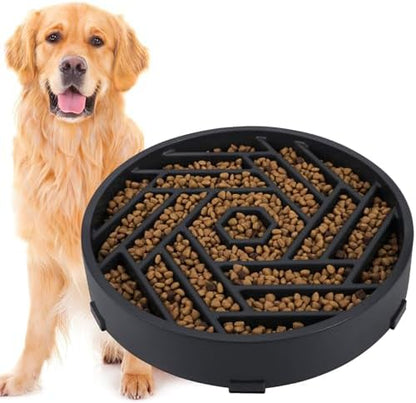 TOBYTO Slow Feeder Dog Bowls Large Medium Breed,Anti-Choking Slow Eating Dog Food Bowl,Non Slip Pet Slower Food Feeding Bowls Large Puzzle Slow Feeder Bloat Stop Maze Dog Dishes,Black by TOBYTO