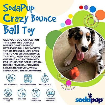 SodaPup Crazy Bounce – Durable Dog Ball Toy & Chew Toy Made in USA from Non-Toxic, Pet-Safe, Food Safe Natural Rubber Material for Bonding, Mental & Physical Exercise, Problem Chewing, & More - Image 4