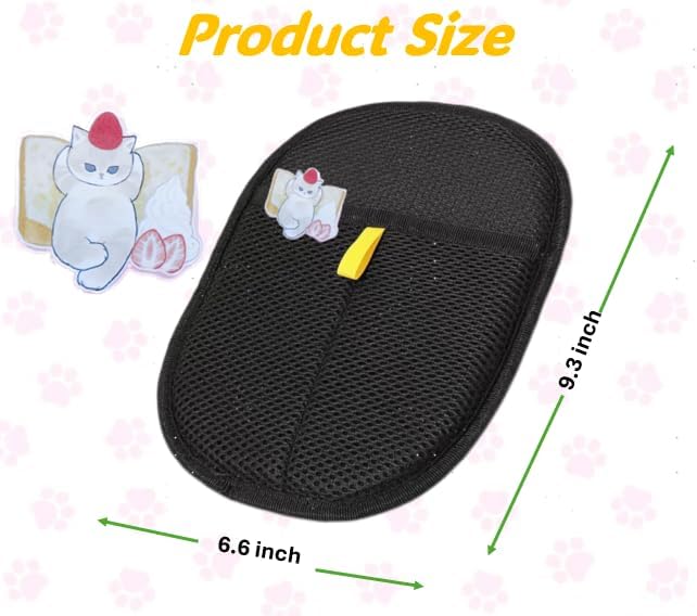 2Pcs Pet Hair Removal Glove for Dogs & Cats with Funny Pin, Reusable and Magic Brush Pet Hair Remover Gloves, Electrostatic Pet Hair Remover for Laundry, Couch, Carpet, Car Seat