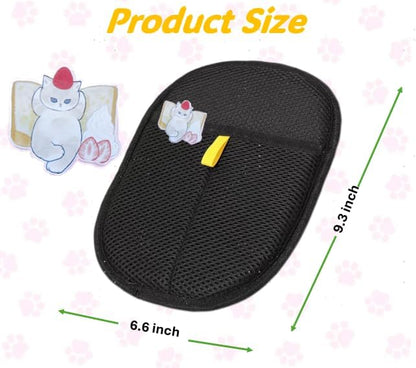 2Pcs Pet Hair Removal Glove for Dogs & Cats with Funny Pin, Reusable and Magic Brush Pet Hair Remover Gloves, Electrostatic Pet Hair Remover for Laundry, Couch, Carpet, Car Seat