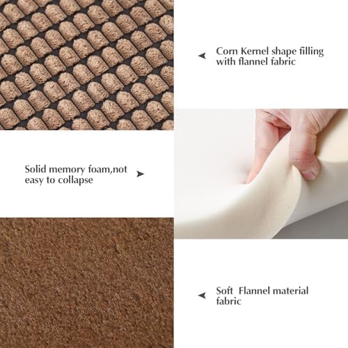 BVAGSS Dog Bed Mat,Reversible Crate Pad, Memory Foam Beds, Soft Warm Pet Cushion for Small Medium Dogs, Washable Pet Sleeping Mattress Kennel Bed Pad XH079 (42''x28''x1.6'',Brown) - Image 2