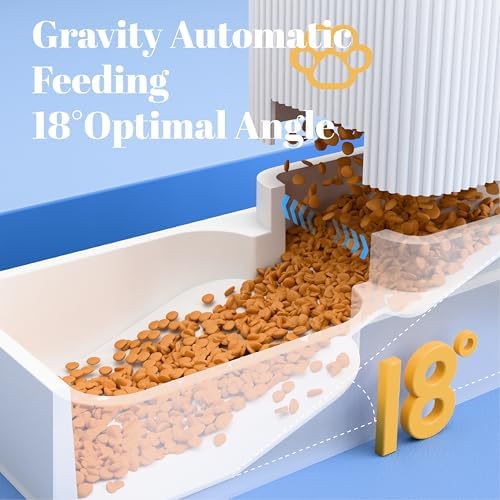 Automatic Cat Feeder and Water Dispenser 2Pcs, Dog Gravity Food Feeder and Water Bowl for Small Medium Pets Puppy Kitten, 3.5L/118.36oz Large Capacity, Easy to Clean (White) - Image 2