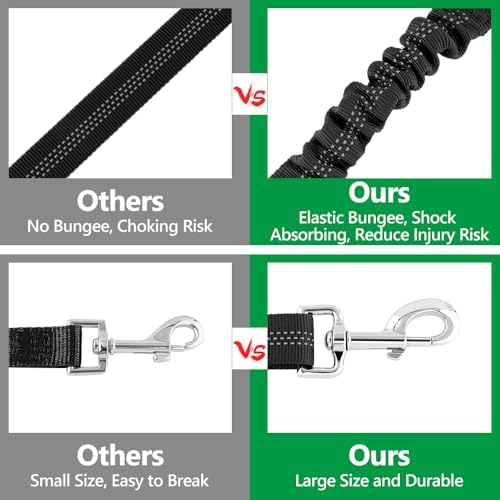 Plutus Pet Dog Seat Belt for Car Headrest, Reflective with Elastic Bungee - Image 5