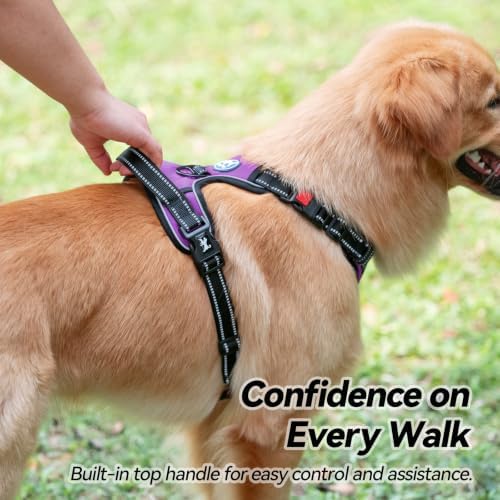 PoyPet No Pull Dog Harness Large with Front Clip & Neck Release Buckle - Image 6