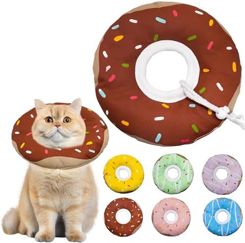 Seyezo Cat Cone Collar Soft, Adjustable Cat Recovery Cone, Waterproof Brown by Seyezo