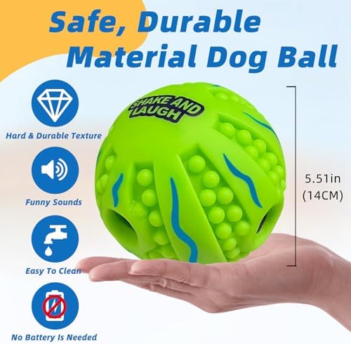Spiky Interactive Dog Toys Ball, Wave, XL, 5.51 in (14 cm) - Image 4
