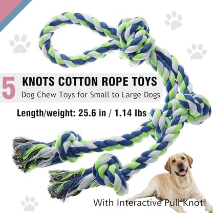 Rope Toy for Dogs，Large Dog Rope Toys for Aggressive Chewers, Heavy Duty Dog Toys for Large Medium Breed, Indestructible Tough Chew Toys Tug of War Dog Toy Cotton Rope for Teeth Cleaning - Image 2
