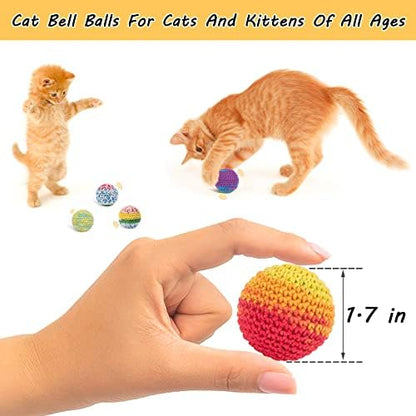 Retro Shaw Cat Toys Balls, Wool Yarn Cat Ball with Bell Inside, 6Pcs - Image 5