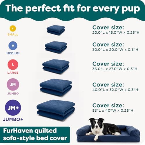 FurHaven Replacement Dog Bed Cover, Sofa-Style Design with Ultra-Plush Sleep Surface for Protecting Pet Mattresses, Zippered & Machine Washable, Jumbo Plus XXL, Plush & Suede, Gray - Image 6