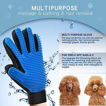 GOESWELL Double-Sided Undercoat Rake for Pet Grooming - Shedding and Dematting Comb with Grooming Glove (Blue 2 Pack) - Image 7