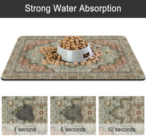 Dog Food Mat for Floors, Absorbent Pet Cat Food Bowl Mat, 17x27 in - Image 5