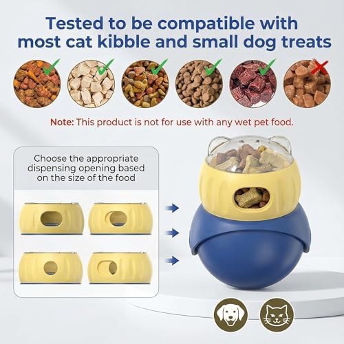 Cat Interactive Puzzle Feeder Toy, Adjustable Dog Toys Treat Food Dispenser for Indoor Cats, Safe Material for IQ Training, Relieve Boredom, Mental Stimulation and Bloat Prevention, Gifts - Image 3