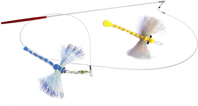 Cat Toy Teaser Wand - Dragonfly Teaser and Teaser Wand - Blue