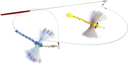 Cat Toy Teaser Wand - Dragonfly Teaser and Teaser Wand - Blue