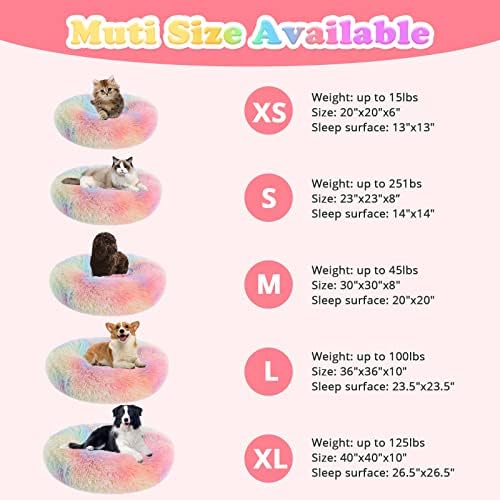 JOLLYVOGUE Dog & Cat Bed, Calming Anti-Anxiety Pet Bed for Small Dogs, Fluffy Donut Cushion for Small and Medium Pets (20") - Image 2