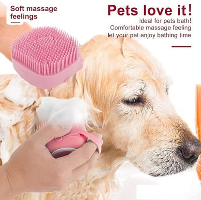 7 Pcs Cat Dog Brush Grooming Kits, Self-Cleaning Slicker Brush, Pet Nail Clipper and File, Flea Comb, Pet Shampoo Bath Brush, Pet Finger Toothbrush, Storage Bag (Pink) - Image 4
