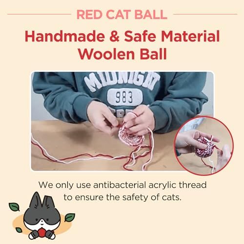 JAYU PET Red Cat Ball, 2.7 inch - Image 6