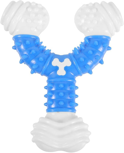 POPETPOP Dog Chew Toy Bone 4.72 Inch Durable Nylon Teeth Grinding Squeaky Interactive Pet Toy for Small Puppies and Medium Dogs Oral Health