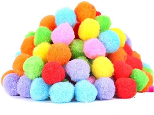 PET SHOW 100pcs 1.5"/3.8cm Cat Toy Balls Bulk Soft Kitten Pompon Toys Indoor Cats Interactive Playing Quiet Ball Cats Favorite Toy Assorted 10 Colors by PETSHOW
