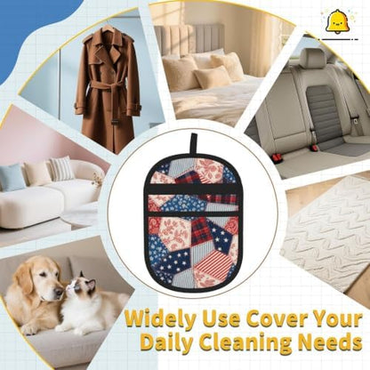Patriotic Patchwork Pet Hair Removal Glove Brush Hair Remover for Carpet - Image 7
