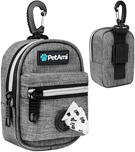 PetAmi Dog Poop Bag Holder for Leash, Waste Bag Dispenser Pet Pouch, Grey by PetAmi
