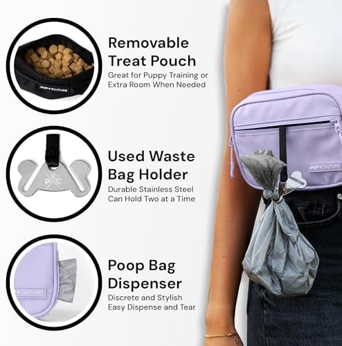Pup Culture Dog Treat Pouch with Poop Bag Dispenser and Removable Treat Pouch | Cross Body Dog Walking Bag | The Perfect Puppy Training Tool and Even Better Gift - Image 4