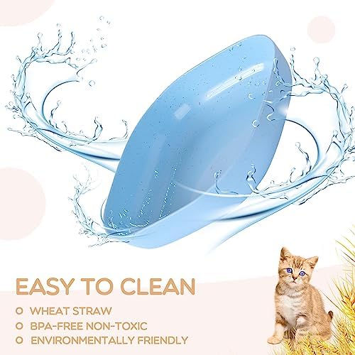 Cat Food Bowl Set, 6 inch Wide Shallow Cat Bowl for Relief Whisker Fatigue,Small Flat Cats Dish, Shallow Pet Feeding Dish or Plate for Kittens and Small Dogs (4Pcs) - Image 4