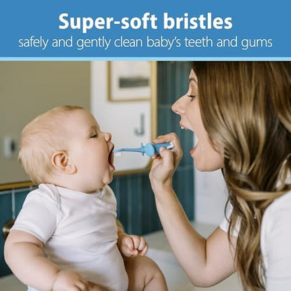 Dr. Brown's Infant-to-Toddler Toothbrush, Blue Elephant, 0-3 Years - Image 2