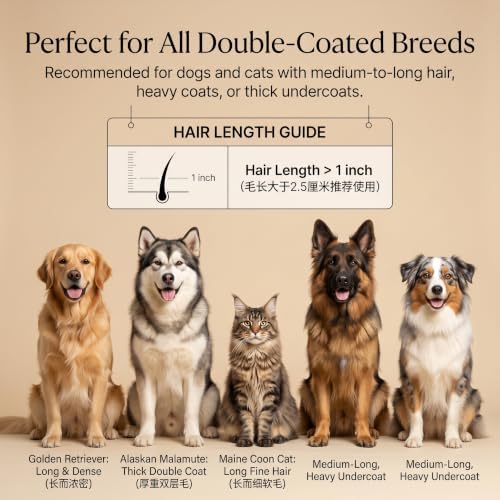 2-Sided Undercoat Rake for Dogs and Cats, Wooden Handle - Image 6